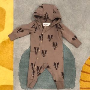 Mini Rodini Hooded Badger One Piece